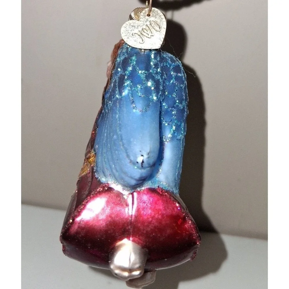 Old World Christmas Flying Angel Glass Christmas Ornament Hand Painted 3.5